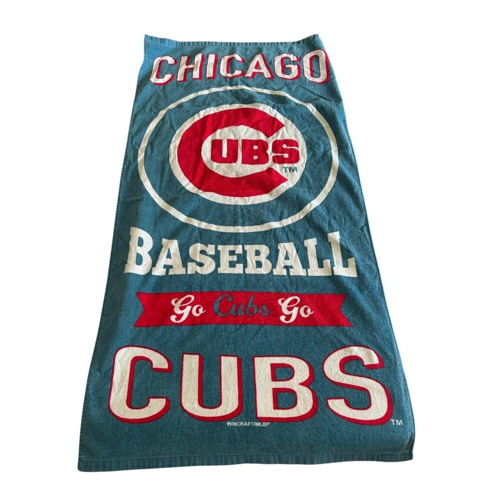 Vintage Chicago Cubs Baseball MLB Beach Towel Wincraft 54 x 29 EXCELLENT